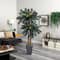 6ft. Double Sago Palm Artificial Tree in Slate Finished Planter